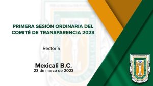 1era Sesión Ordinaria del Comité de Transparencia 2023
